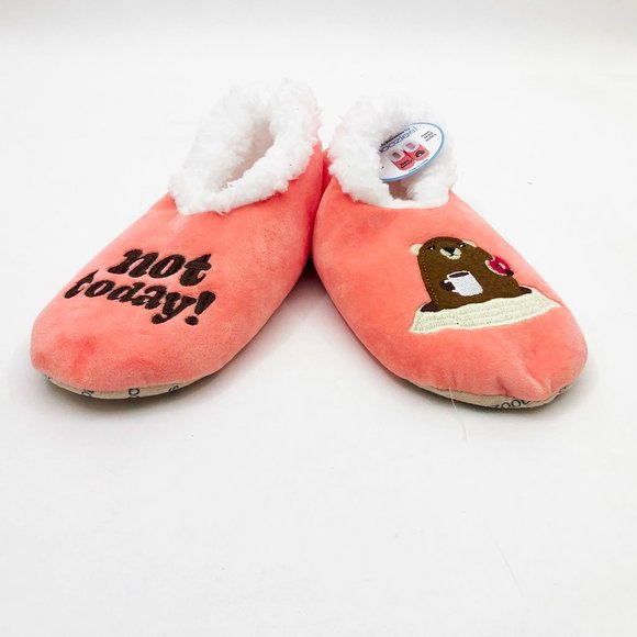 NWT Snoozies Women's Not Today Groundhog Coffee & Donut Medium 7/8 - Picture 2 of 6